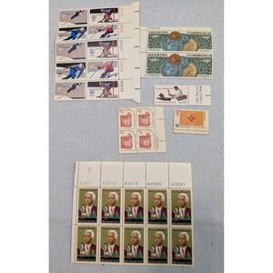 USPS Vintage Stamp Lot Mixed Commemorative Benjamin Banneker Olympics Multi EX